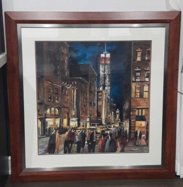 Framed Cityscape Painting