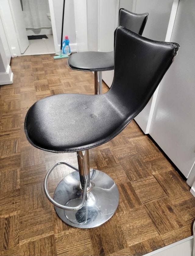 2 Black Swivel Bar Stools - photo 2