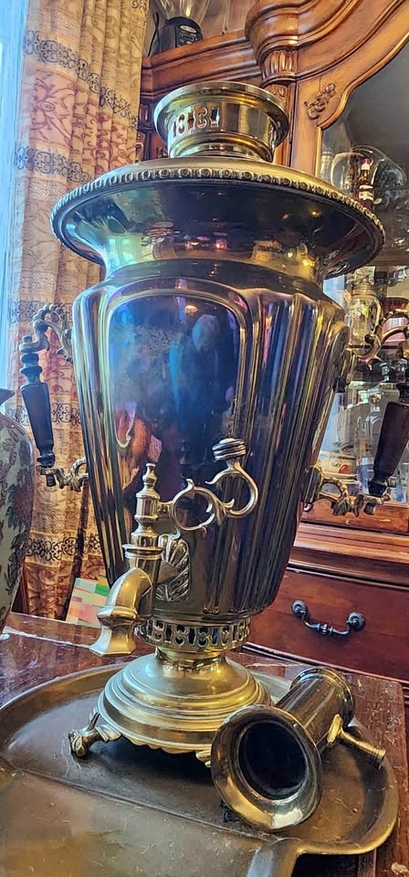 Antique Russian Brass Samovar 1898 Batashev