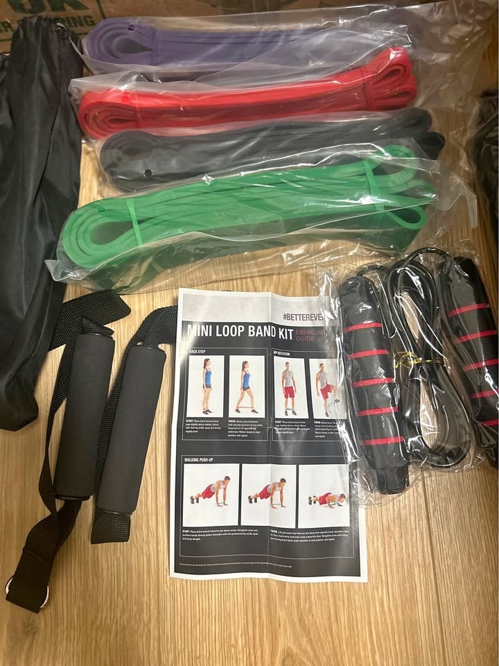 Exercise equipment - Mini Loop Bands, Skipping Rope, Belts