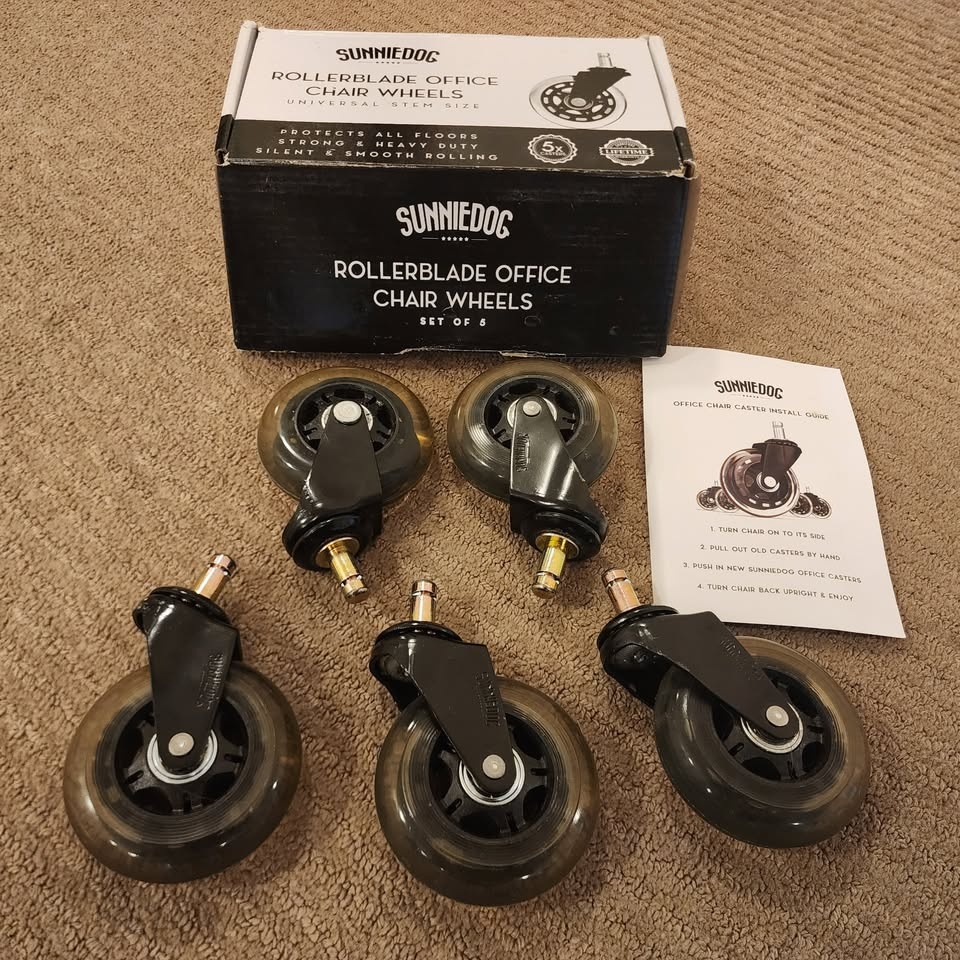 Office Chair Wheels - Heavy Duty Rollerblade Style - photo 5