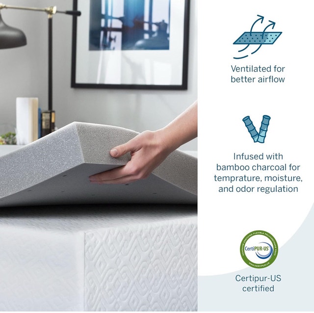 Memory Foam Mattress Topper, Twin - photo 2