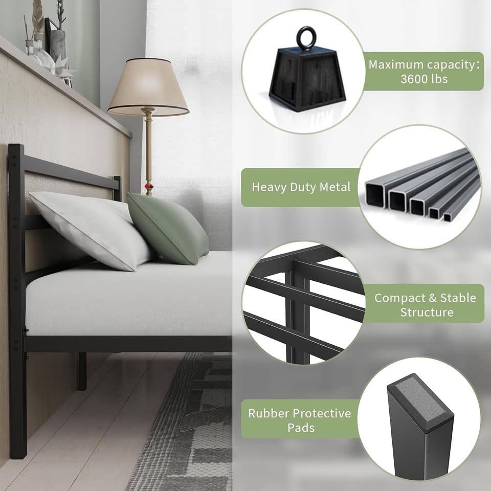Musen Full Metal Bed Frame with Headboard - photo 5