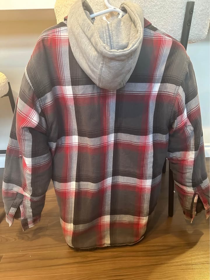 Mens Dakota Plaid Hooded Flannel Jacket – Size S/P - photo 2