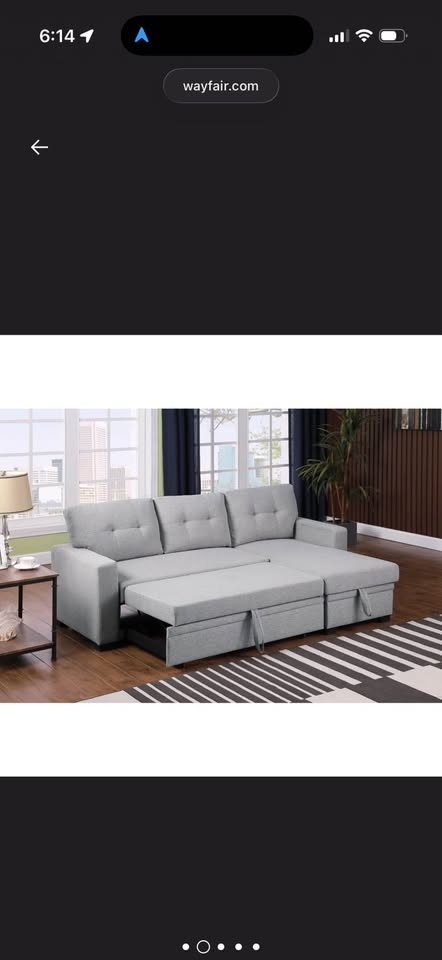 Wayfair Sectional with Storage Chaise & Pullout - photo 2
