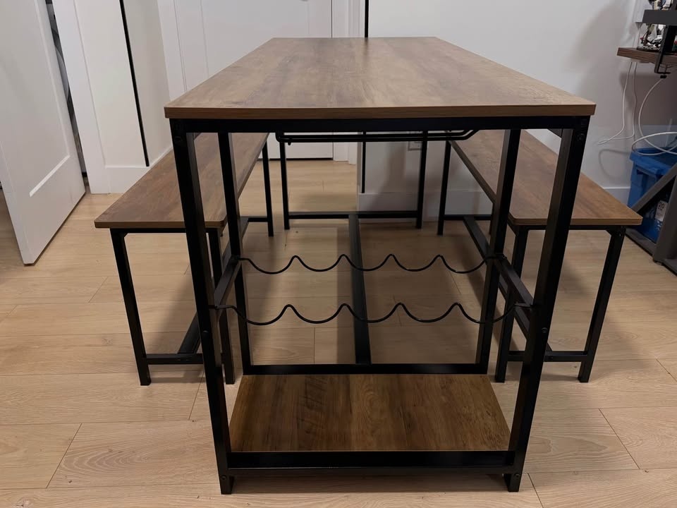 Paschke 4 - Person Dining Set - Dining Table + 2 Benches - photo 3