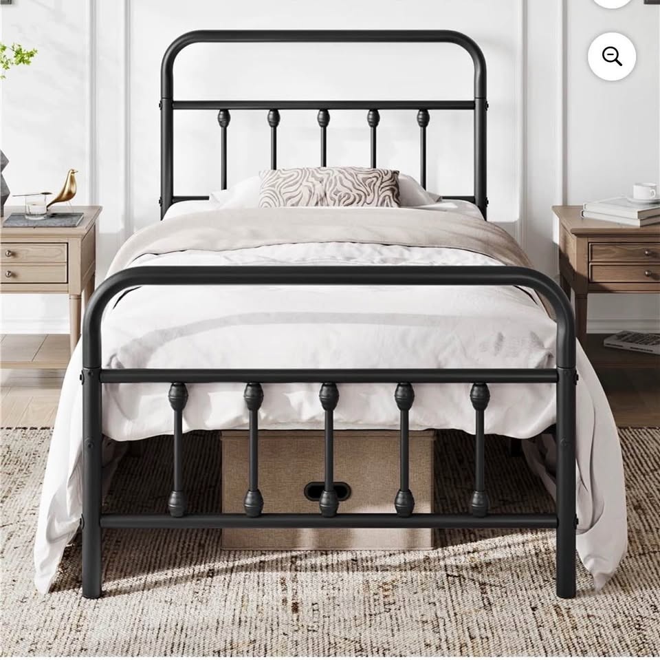 Twin Black Metal Bed Frame