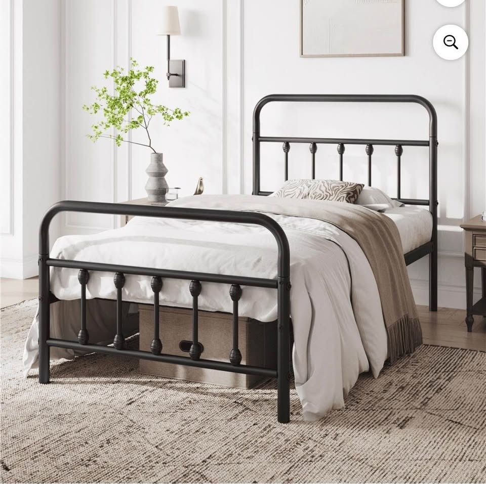 Twin Black Metal Bed Frame - photo 2