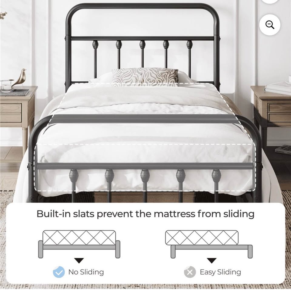 Twin Black Metal Bed Frame - photo 5