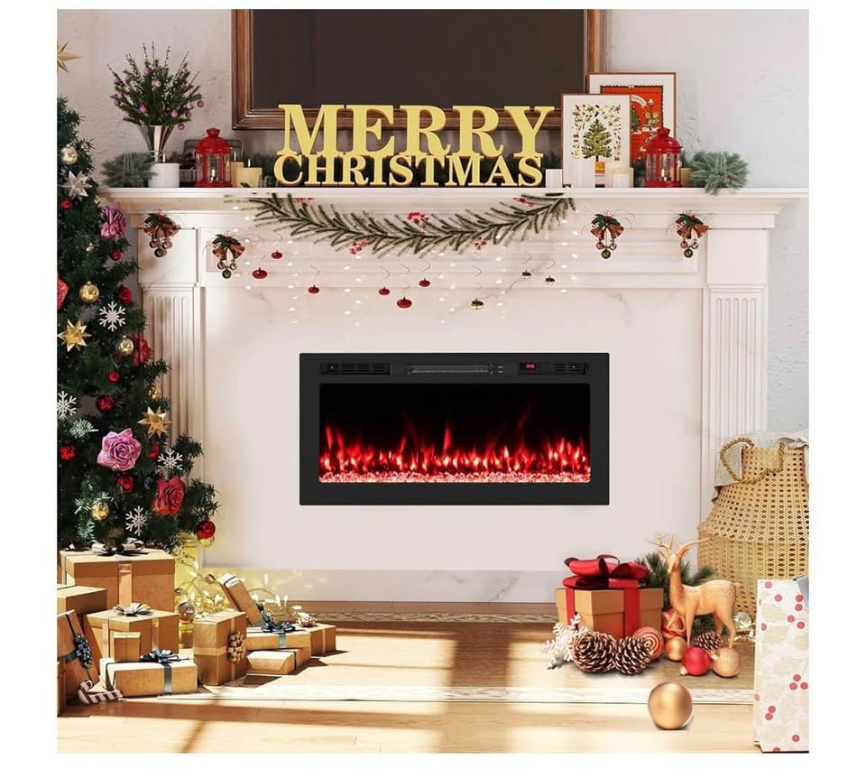 36″ Smart WiFi Electric Fireplace – Alexa & Google, Wall Mounted - photo 4