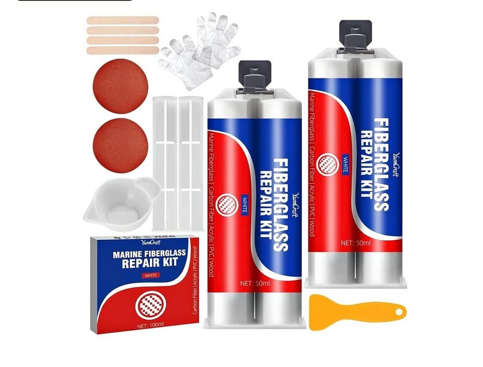 Marine Fiberglass Gel Coat Boat Repair Kit (White)