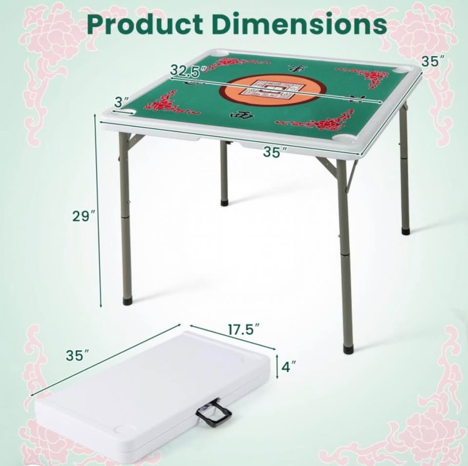 35" Folding Mahjong Game Table - photo 5