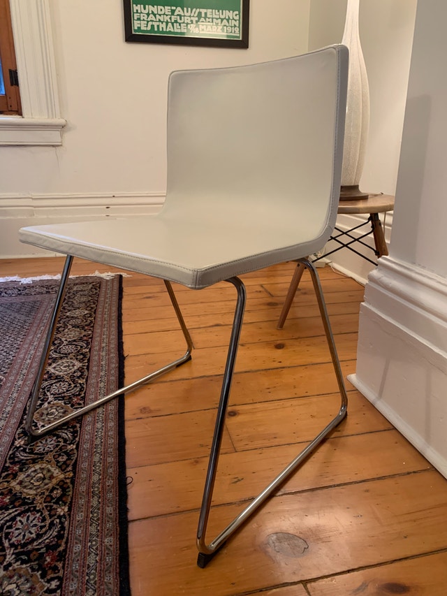 Six IKEA Bernhard Dining Chairs white leather - photo 4