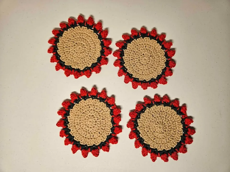 Crochet Tulip Coaster Set image indicator(2)