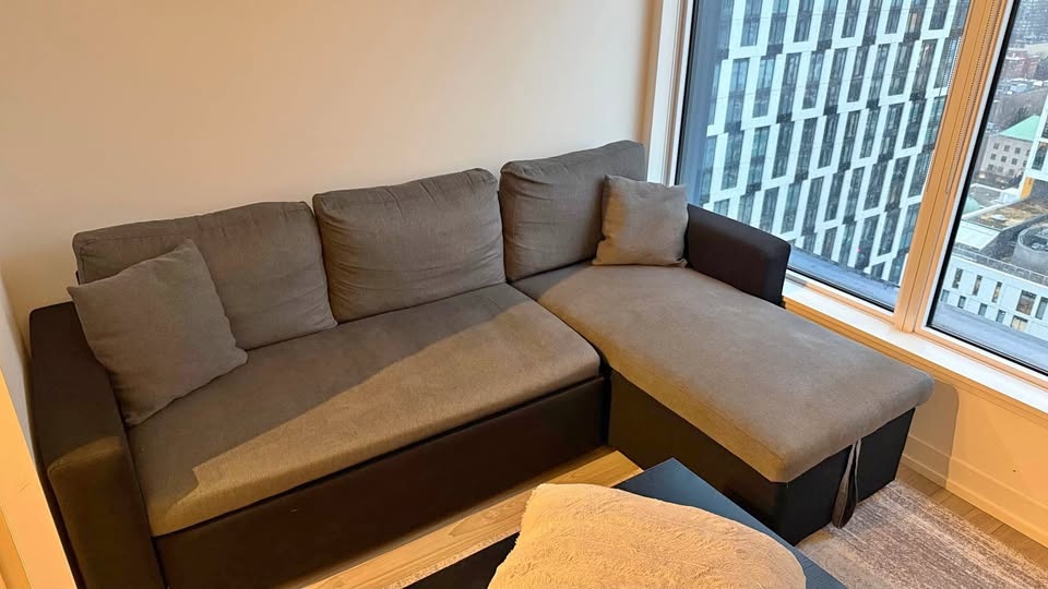L shaped sofa with built in storage