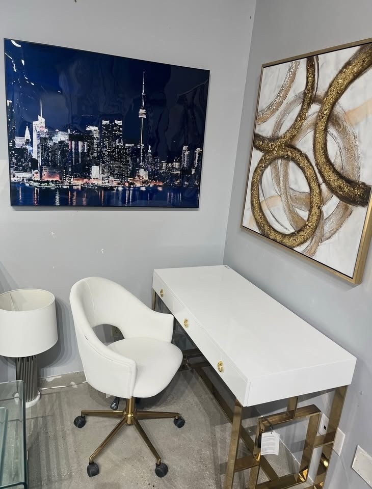 Computer Desk – Silver or Gold Finish - photo 2