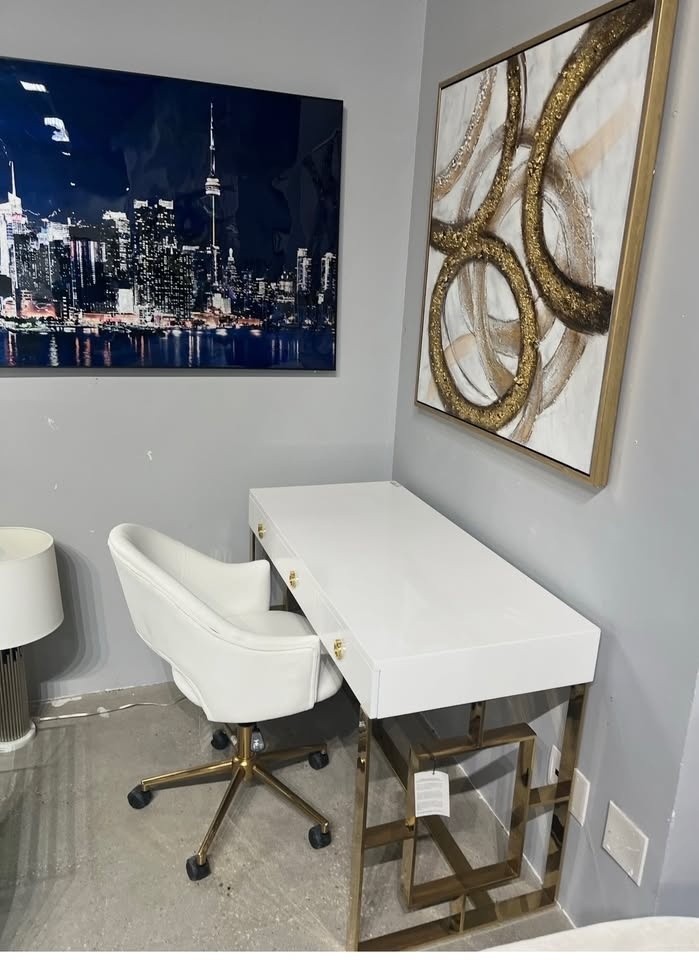 Computer Desk – Silver or Gold Finish - photo 4