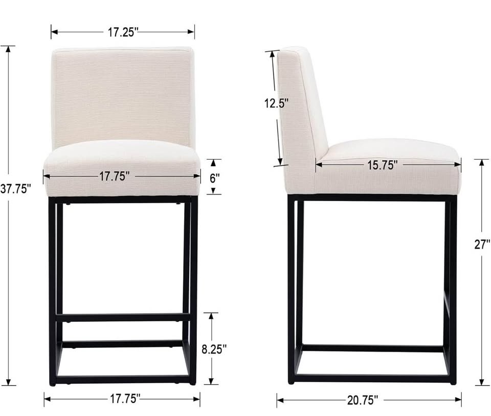 Modern Counter Height Bar Stools Set of 2 - photo 4