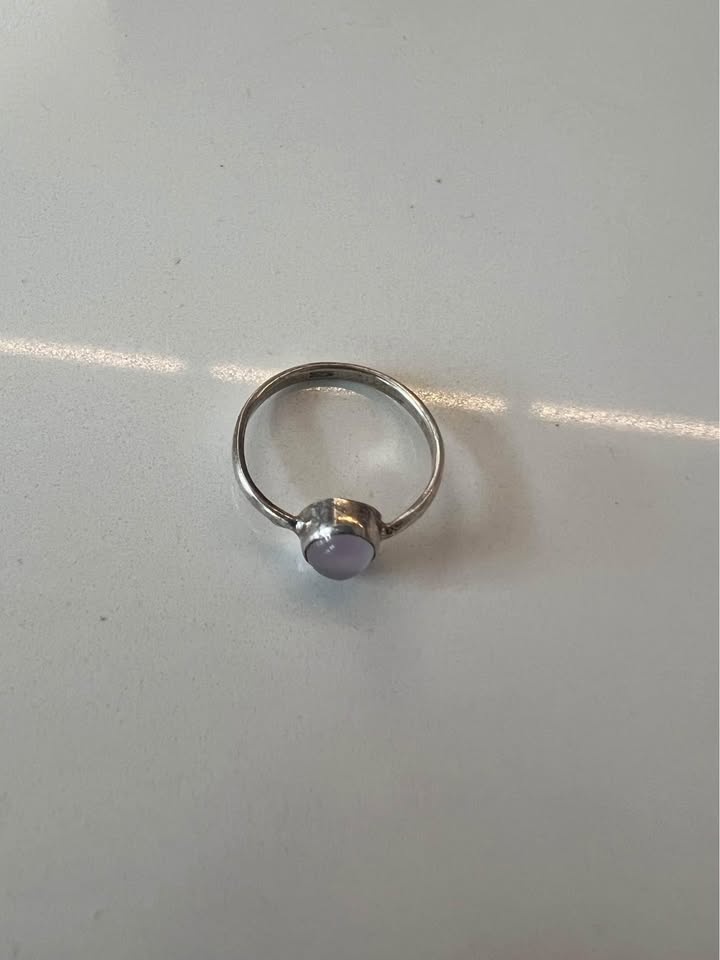 Silver+ Rose Quartz midi ring