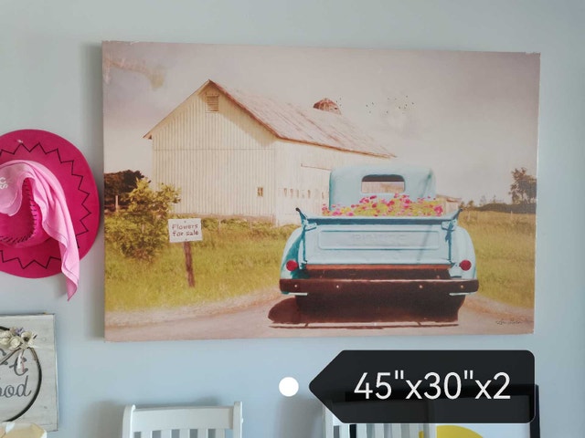 Truck and Barn Canvas Print, sentimental