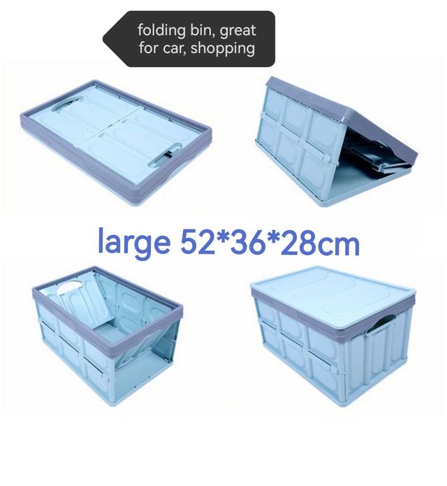 Collapsible Storage Box, lime green/light blue