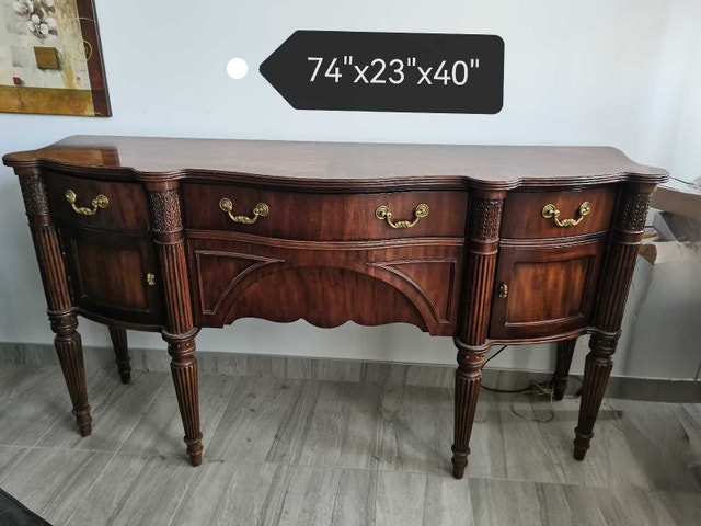 Bernhardt large solid wood console table