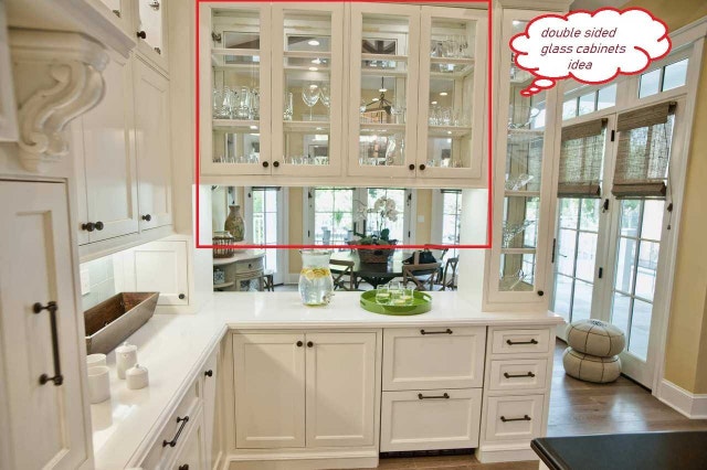 hanging Glass Cabinet double sided, glass shelves