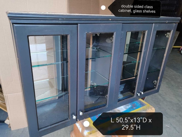 hanging Glass Cabinet double sided, glass shelves - photo 2