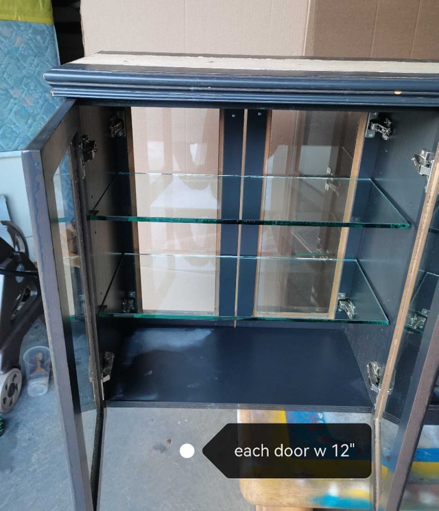 hanging Glass Cabinet double sided, glass shelves - photo 3