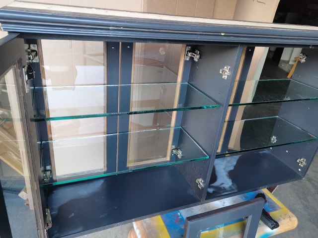 hanging Glass Cabinet double sided, glass shelves - photo 4