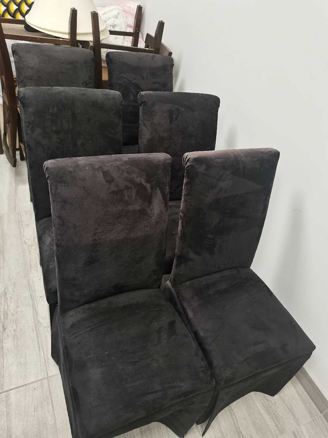 Black Dining Chairs velvet, high back