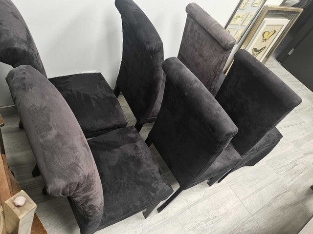 Black Dining Chairs velvet, high back - photo 2