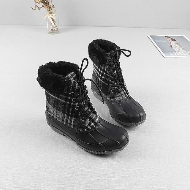 Plaid Duck Boots size 9 woman, super warm - photo 2