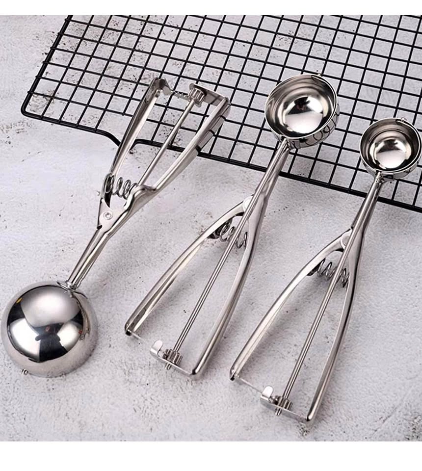Stainless Steel Ice Cream Scoop, Cookie Scoop Set of 3