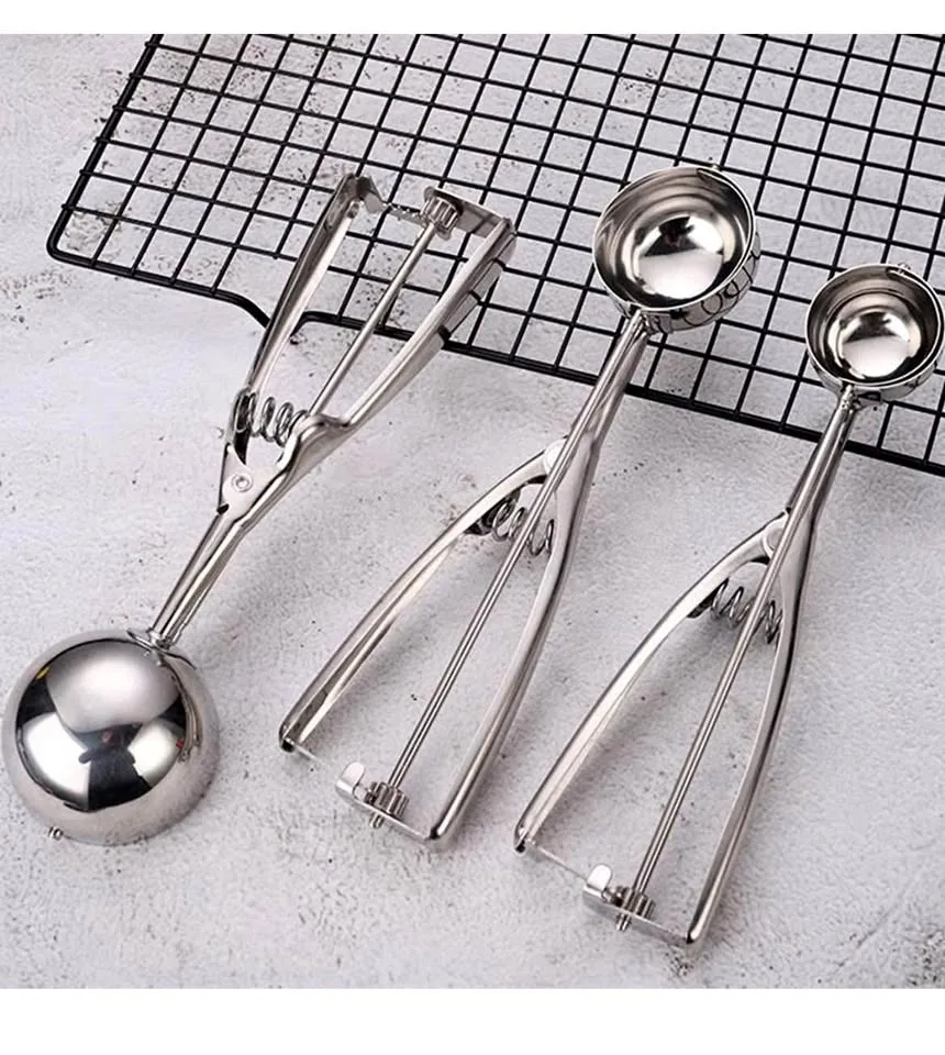 Stainless Steel Ice Cream Scoop, Cookie Scoop Set of 3 thumbnail