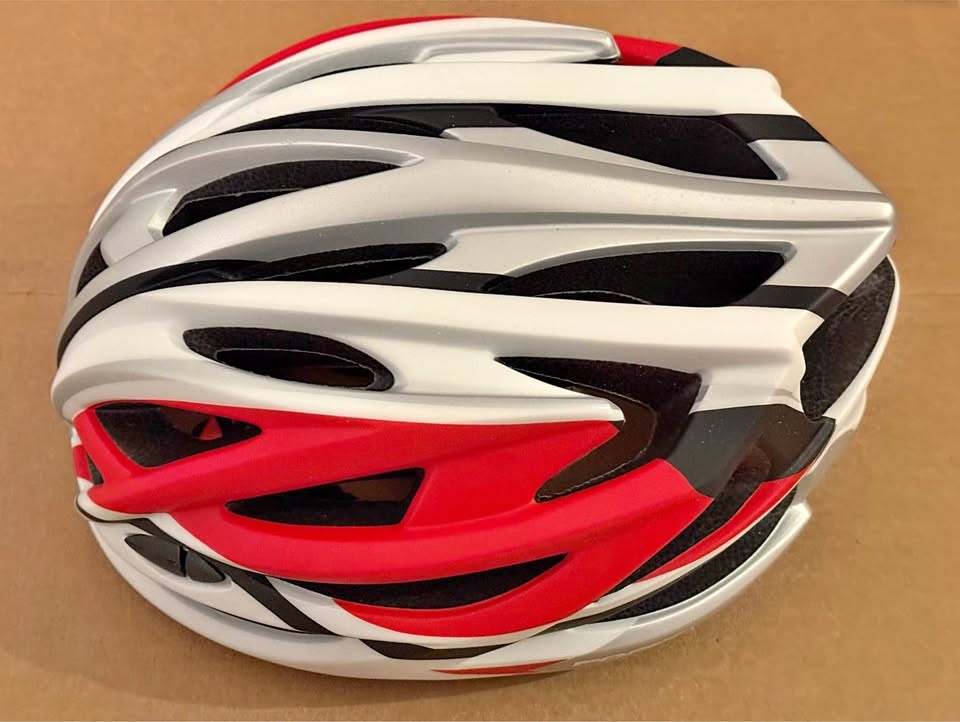 Lightweight Bike Helmet - Red/White/Black