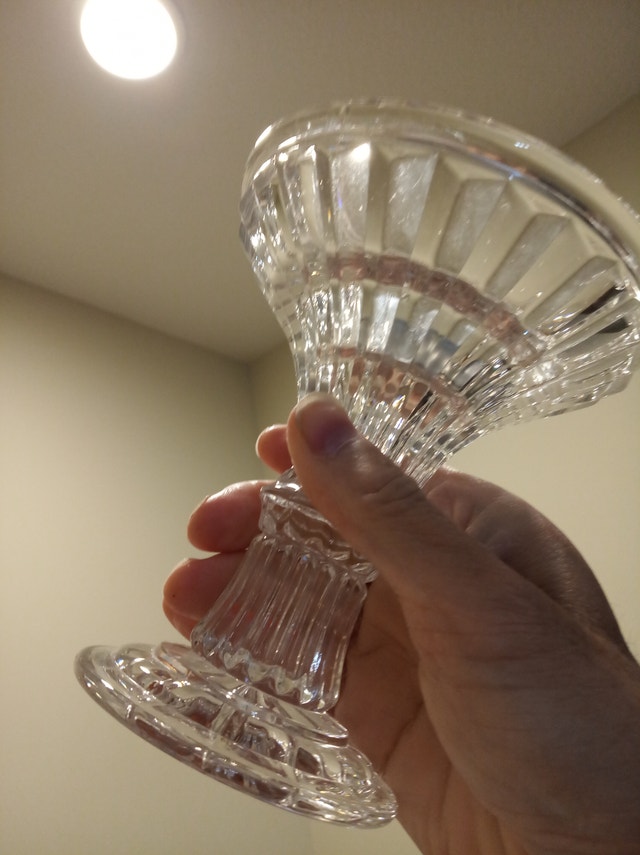 Crystal glass candle holder