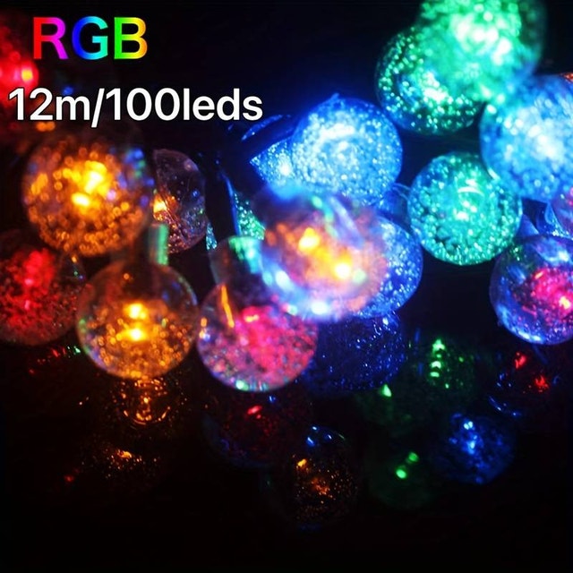 Solar Power LED Christmas String Light Crystal Ball Re - photo 3