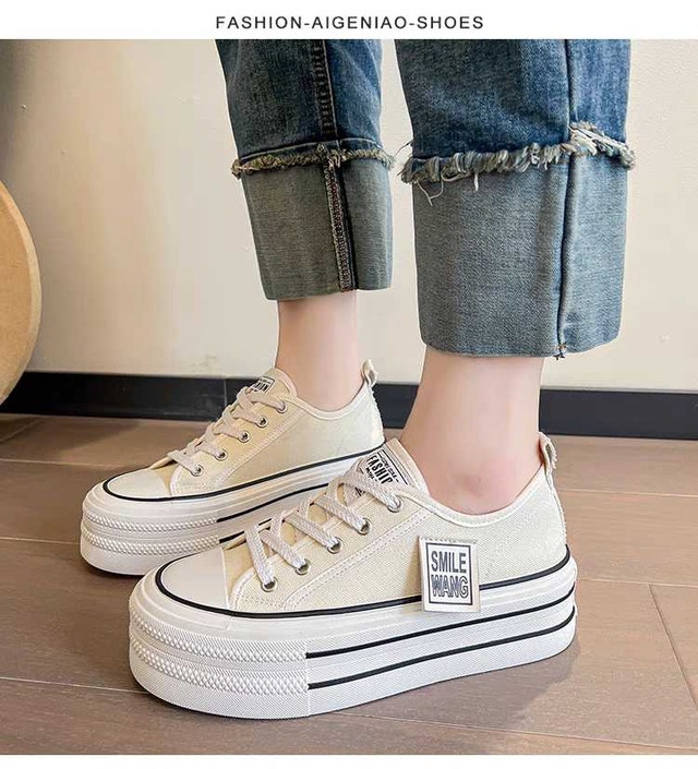 Thick-soled canvas shoes for women 2024 spring new pla - photo 5
