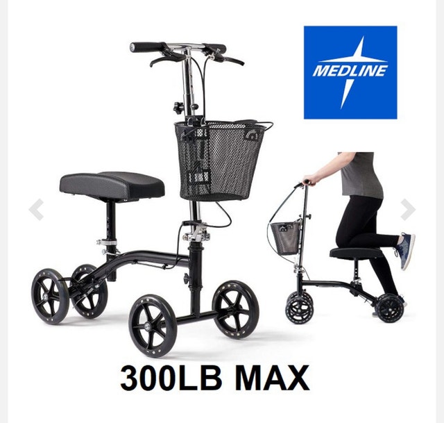 MEDLINE GENERATION 4 BASIC 4-WHEELED KNEE WALKER - 300LB MAX