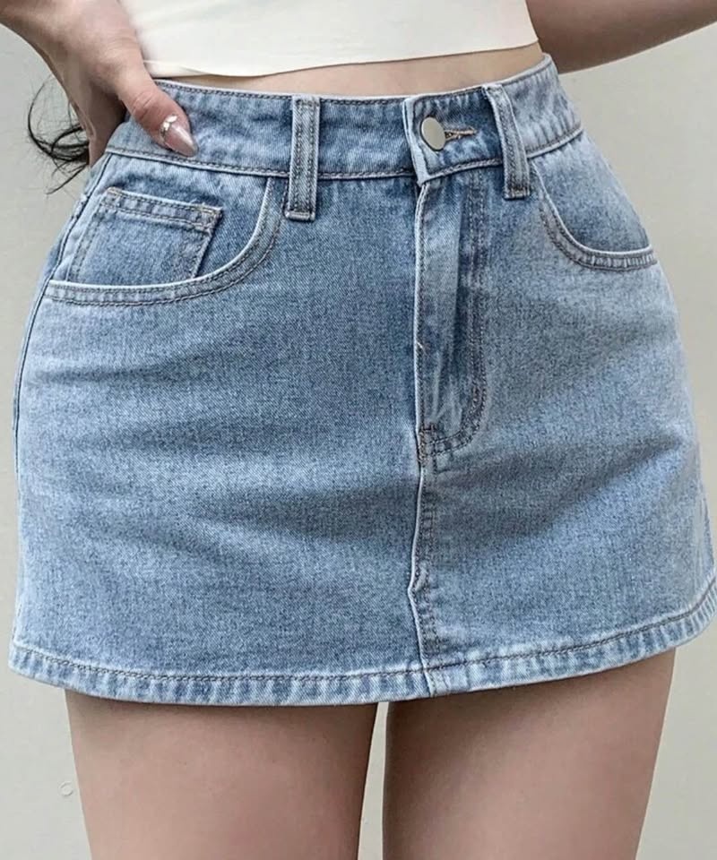 Blue denim skort - photo 2