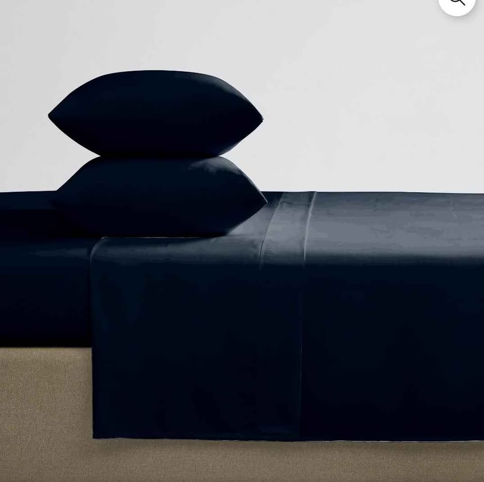 3 piece Twin size 100% Cotton Sheet Set Sateen Black - photo 2