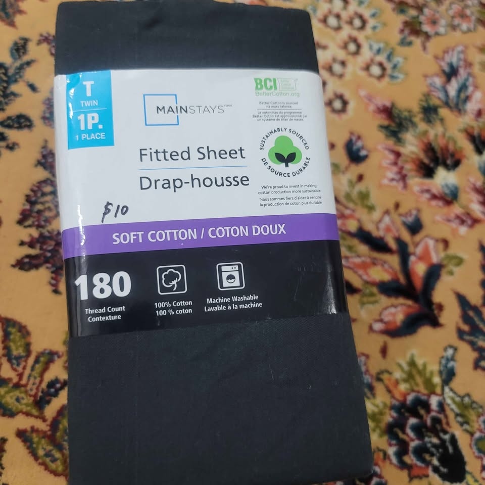 Twin size flat sheet 100% Cotton ( Brand new ) Black color - photo 3
