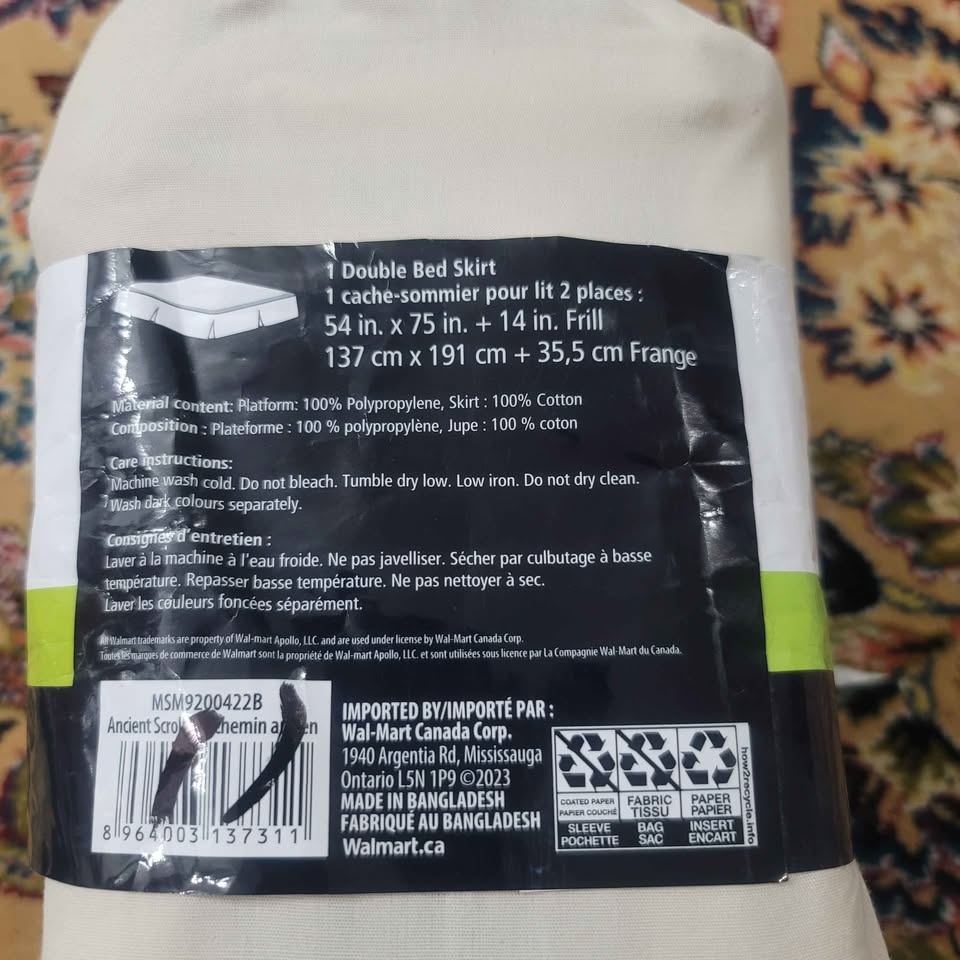 Double size Bed Skirt ( Brand new) 100% Cotton - photo 4
