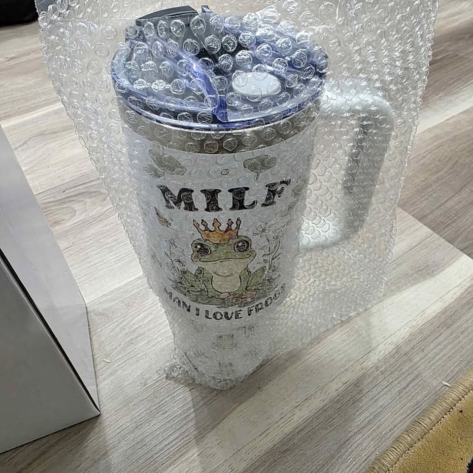 Frog Tumbler 40 oz men cute Green Tumbler with straw