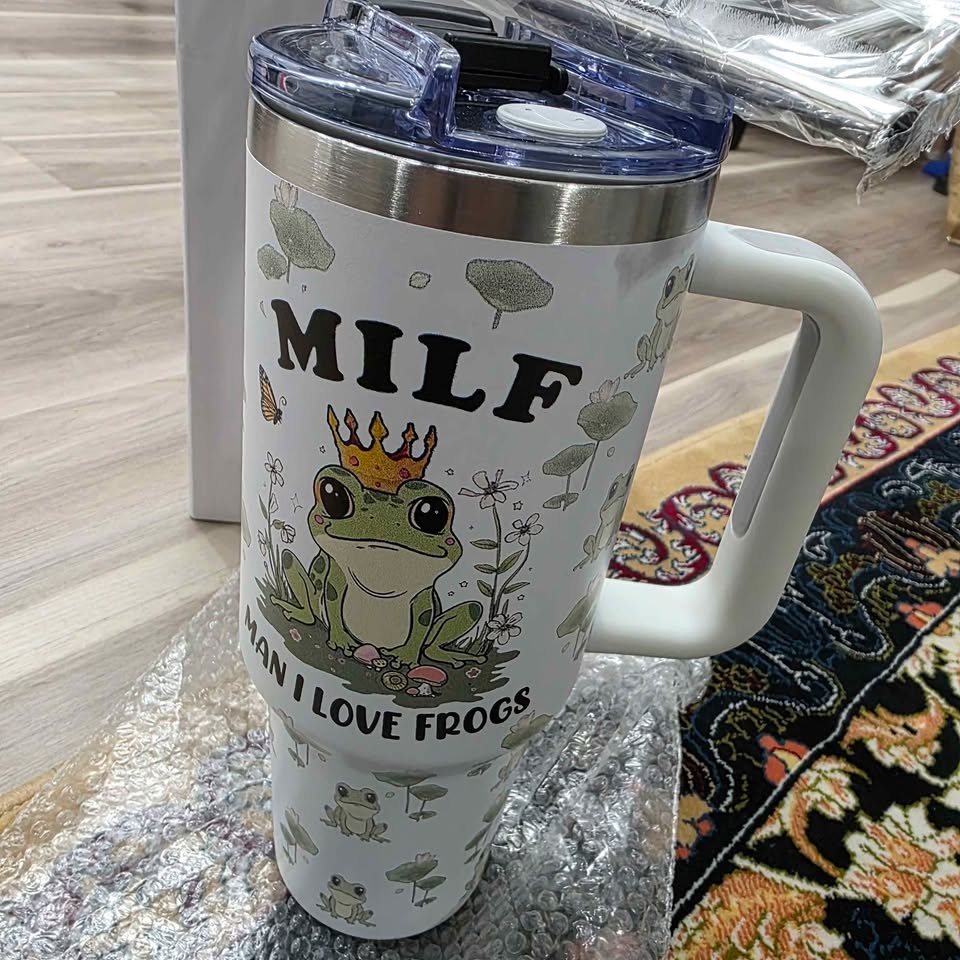Frog Tumbler 40 oz men cute Green Tumbler with straw - photo 4