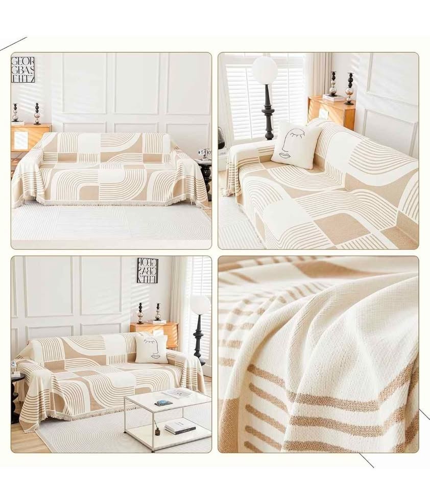 XX Large Couch Cover Chenille Fabric 71x150 Khakhi - photo 2