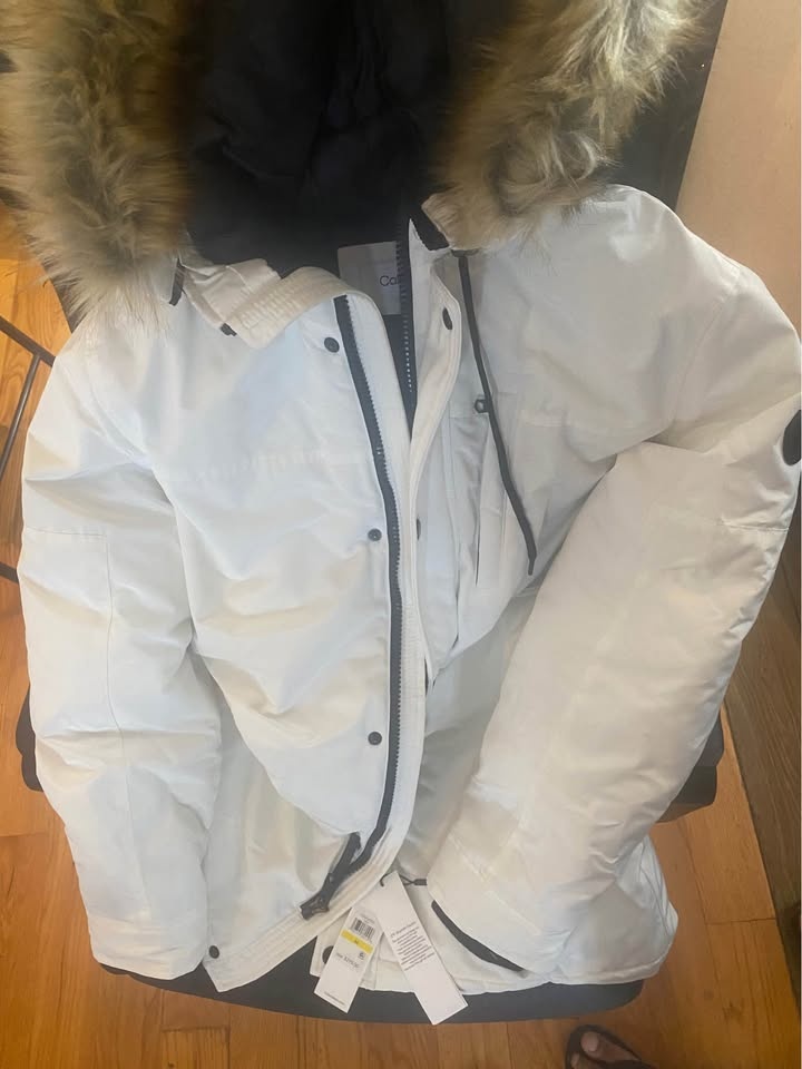Calvin Klein Full Zip Coat Winter Jacket White Size M - photo 3