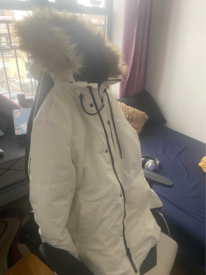 Calvin Klein Full Zip Coat Winter Jacket White Size M - photo 4