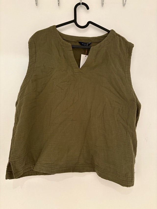 Women’s olive green blouse with tags (XL)